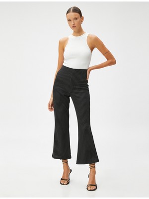 Koton Crop Kumaş Pantolon Ispanyol Paça