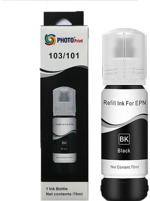 Photo Print Epson 103 Ecotank  L1110 Siyah Ithal Muadil Mürekkep 70 ml