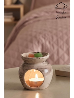 Maison Art 50 Adet  Buhurdanlık Mumu  4 Saat Yanan Tea Light Mum  Dekoratif Mumluk Mumu