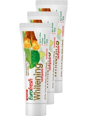 Eurofresh Whitening Aloe Veralı Misvaklı Diş Macunu 112G 3'lü Set