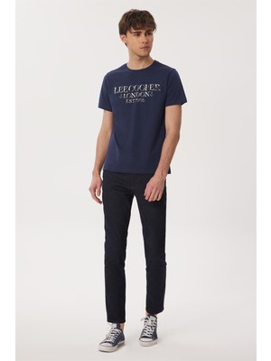 Lee Cooper Cador Erkek %100 Pamuk O Yaka T-Shirt Lacivert