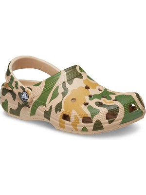 Crocs 206454-2Y6 Unisex Camo Desenli Classic Printed Clog Sandalet Renkli Malzeme ile Rahat Kullanım