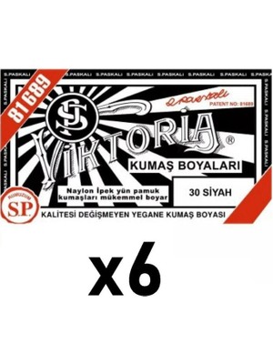 Viktoria Siyah Kumaş Boyası – Dayanıklı Renk Koruma Serisi, 6'lı Ekonomik Paket, Uzun Ömürlü Canlı Renkler