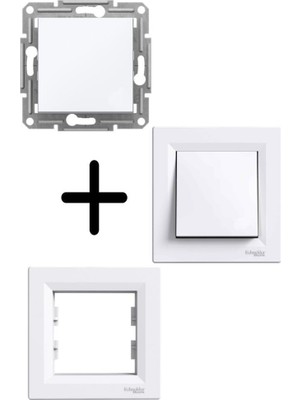 Schneider ASFORA Beyaz Liht Butonu (Çerçeveli)