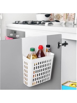 Sağlam Plastik Askılı Dolap Düzenleyici Dolap Içi Deterjanlık (3 Adet) Beyaz