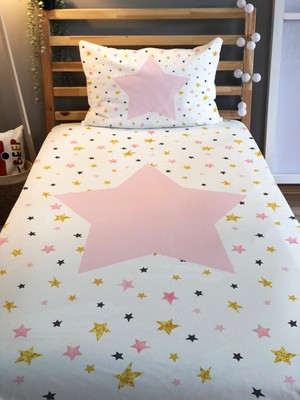 Evmila Pembe Yıldızlı Dekorafit Örtü 221