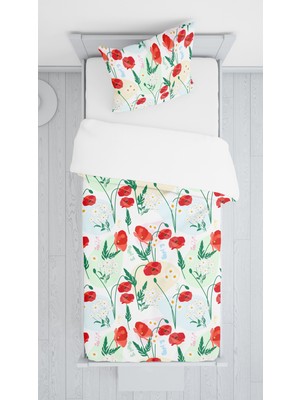 Evmila Dijital Baskılı Çiçekli Örtü Yastık Seti Lldcfp 81