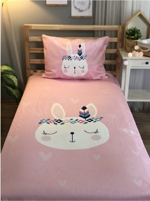 Evmila Pembe Tavşanlı Dekorafit Örtü 148