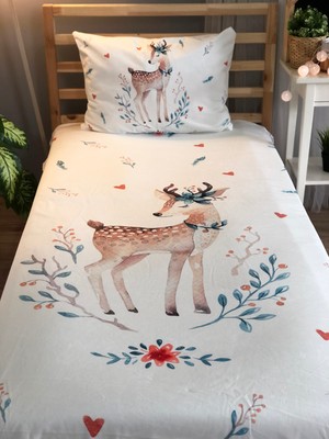 Evmila Geyik Desenli Dekorafit Örtü 60