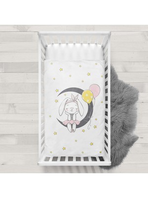 Evmila Ay Sevimli Tavşan Dekoratif Yatak Örtüsü YÖ1100