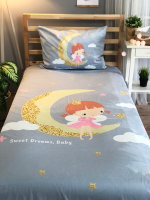 Evmila Dijital Baskı Ay Hayali Örtü Yastık Seti 1600