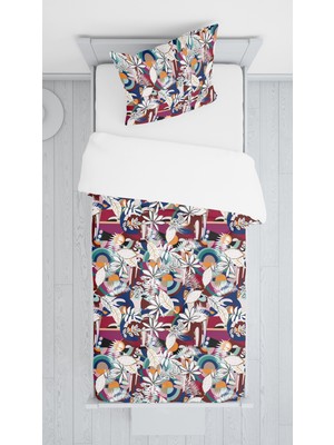 Evmila Dijital Baskılı Modern Örtü Yastık Seti Lldcfp 96