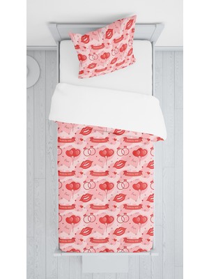 Evmila Dijital Baskılı Love Örtü Yastık Seti Lldcfp 12