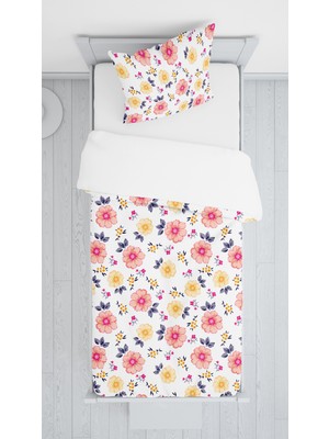 Lolla Evmila Dijital Baskılı Çiçekli Kadife Örtü Yastık Seti Lldcfp 76