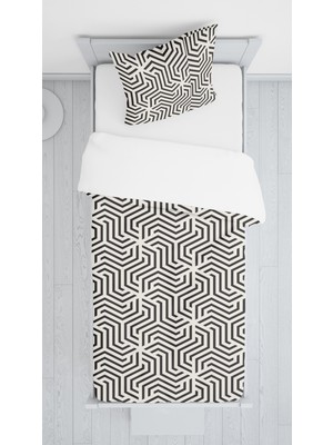 Evmila Dijital Baskılı Geometrik Örtü Yastık Seti Lldcfp 6