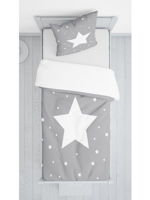 Evmila Gri Zemin Yıldızlı Dekorafit Örtü 68