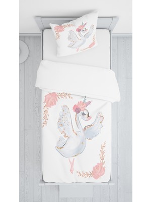 Evmila Dijital Baskı Balerin Kuğu Örtü Yastık Seti 1997