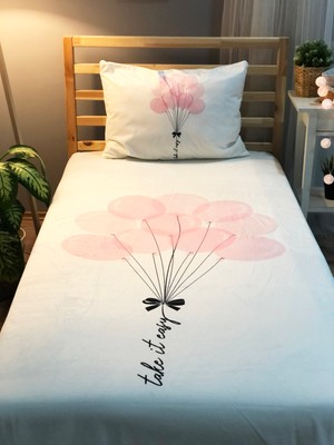 Evmila Pembe Balonlar Dekorafit Örtü 27