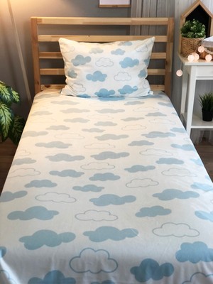 Lolla Evmila Dijital Baskılı Bulutlu Kadife Örtü Yastık Seti 864