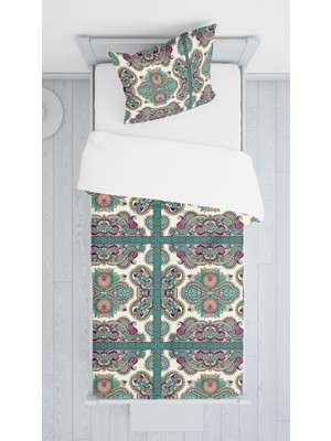 Evmila Dijital Baskılı Modern Örtü Yastık Seti Lldcfp 49