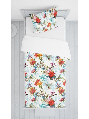 Evmila Dijital Baskılı Çiçekli Örtü Yastık Seti Lldcfp 72
