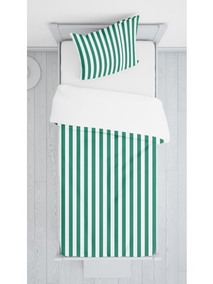 Evmila Dijital Baskılı Çizgili Örtü Yastık Seti Lldcfp 97