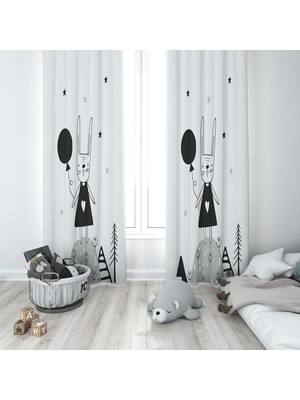 Lolla Evmila Çocuk Odası Desenli Fon Perde