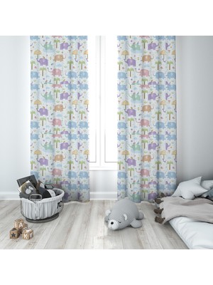 Lolla Evmila Çocuk Odası Desenli Fon Perde