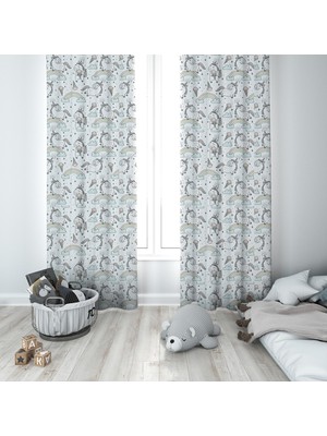 Lolla Evmila Çocuk Odası Desenli Fon Perde