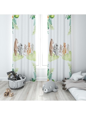 Lolla Evmila Çocuk Odası Desenli Fon Perde