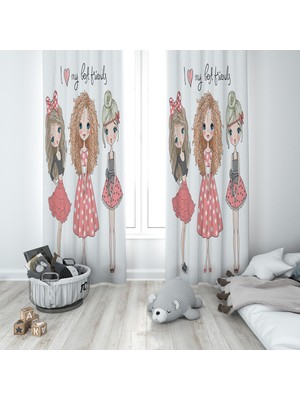 Lolla Evmila Çocuk Odası Desenli Fon Perde