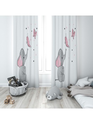 Lolla Evmila Çocuk Odası Desenli Fon Perde