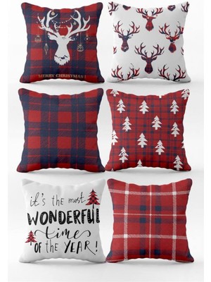 Evmila Yılbaşı Özel 6`lı Kırlent Kılıfı Seti