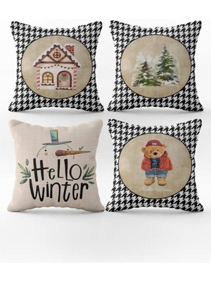 Evmila 4`lü Kadife Kırlent Kılıfı Seti