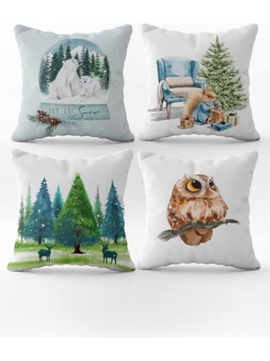 Evmila 4`lü Kadife Kırlent Kılıfı Seti