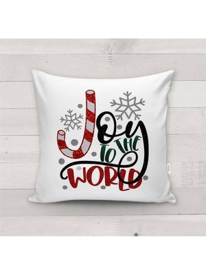 Evmila Yılbaşı Özel Joy Yazılı Kadife Kırlent Kılıfı