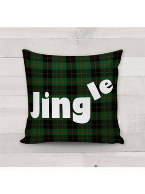 Evmila Yılbaşı Özel Jingle Yazılı Kadife Kırlent Kılıfı