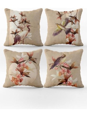 Evmila 4`lü Kadife Kırlent Kılıfı Seti