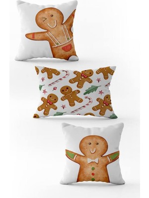 Evmila Yılbaşı Özel 3`lü Kadife Çift Taraf Baskılı Kırlent Seti