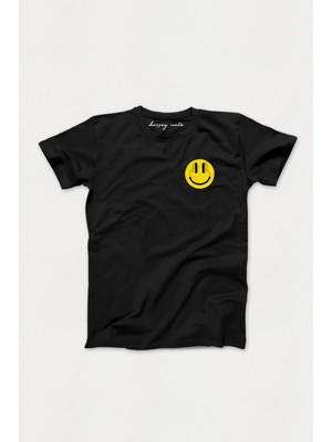 Herşey Nota Smile Siyah T-Shirt