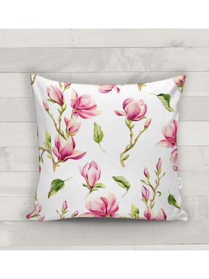 Evmila Çiçek Desenli Kırlent Kılıfı