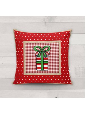 Evmila Yılbaşı Özel Hediye Paketi Desenli Kadife Kırlent Kılıfı