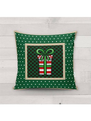 Evmila Yılbaşı Özel Hediye Paketi Desenli Kadife Kırlent Kılıfı