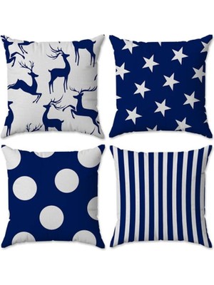 Evmila Yılbaşı Özel 4`lü Kırlent Kılıfı Seti