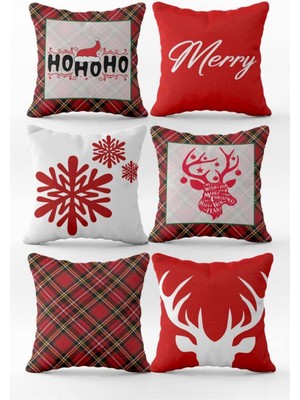 Evmila Yılbaşı Özel 6`lı Kırlent Kılıfı Seti