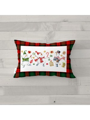 Evmila Dikdörtgen Yılbaşı Kırlent Kılıfı