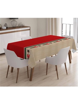 Evmila Yılbaşı Özel Kurşun Asker Desenli Masa Örtüsü