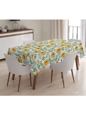 Evmila Baskılı Kadife Doku Masa Örtüsü