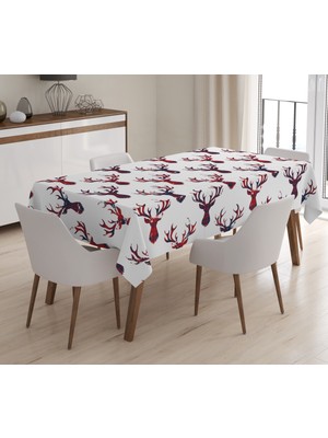 Evmila Baskılı Kadife Doku Masa Örtüsü