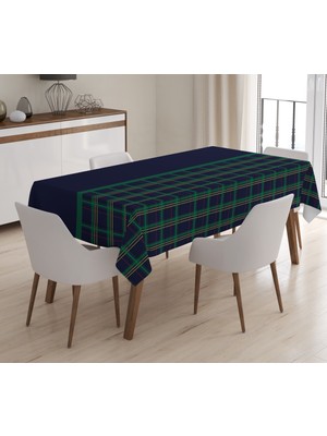 Evmila Yeşil Ekose Desenli Masa Örtüsü
